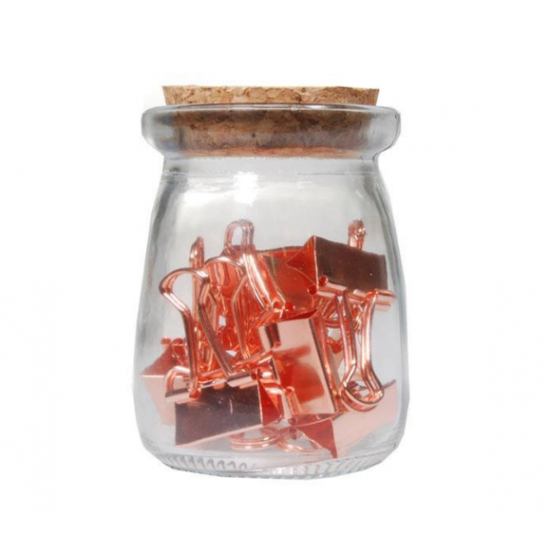 Πιάστρα εγγράφων ροζ χρυσό 1,9εκ. 15τεμ. Πιάστρα εγγράφων ροζ χρυσό 1,9εκ. 15τεμ.